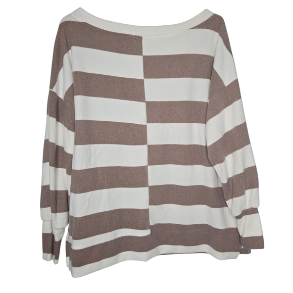 Blakeley Womens Addison Striped Boat Neck Sweatshirt Size Large / XL - Picture 2 of 7